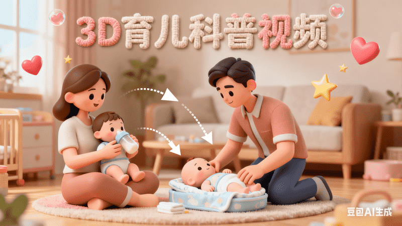 3D育儿科普视频-工作流方案馆