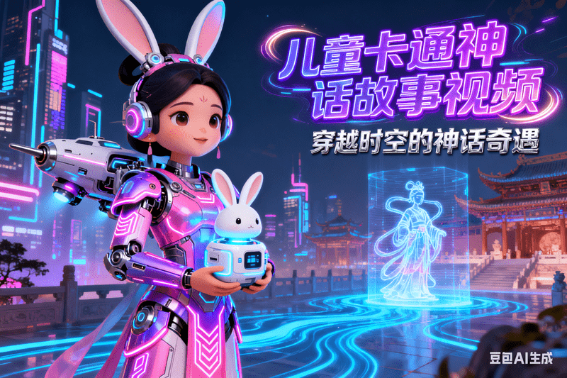 儿童卡通神话故事视频-工作流方案馆