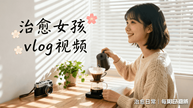治愈女孩vlog视频-工作流方案馆