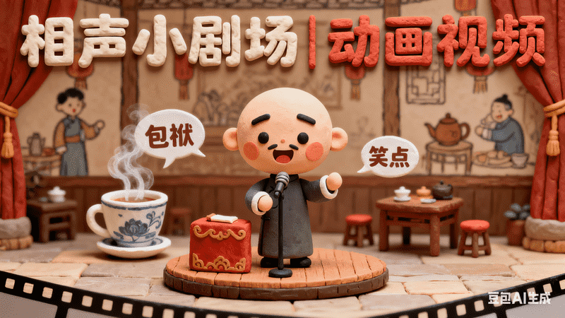 相声小剧场|动画视频【速创剪映小助手】-工作流方案馆