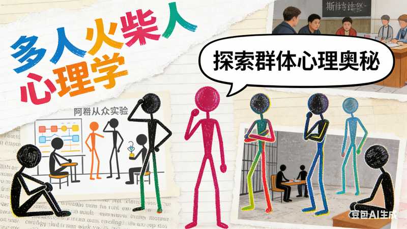 多人火柴人心理学【速创剪映小助手】-工作流方案馆