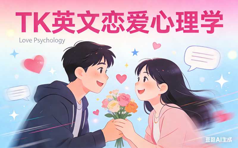 TK英文恋爱心理学动态插画【速创剪映小助手】-工作流方案馆