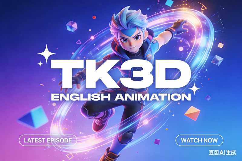TK3D英文动画【速创剪映小助手】-工作流方案馆